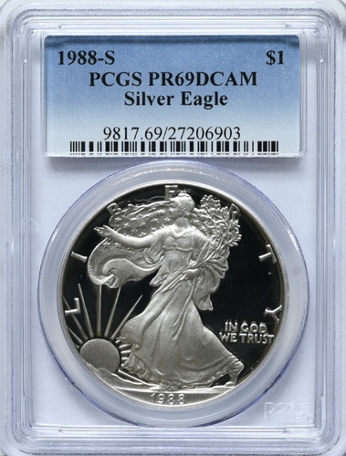 1988 silver eagle 1 pcgs - s,