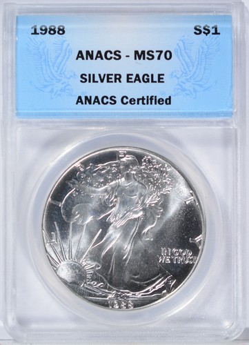 1988 silver eagle - ms70, 1