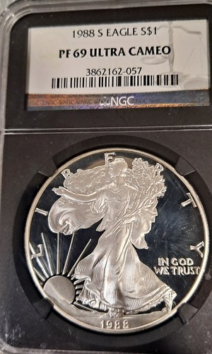 1988 silver eagle - pf, 69