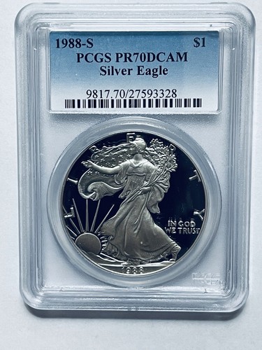 1988 silver proof eagle pcgs - eagle,